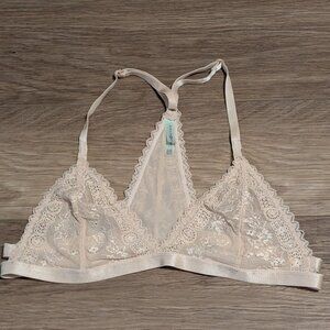 Anemone | Floral Lace Racerback Bralette Size M/L In Blush Pink